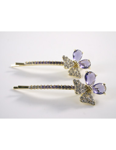 Wsuwka do włosów KWIATKI z kryształkami 2 szt....