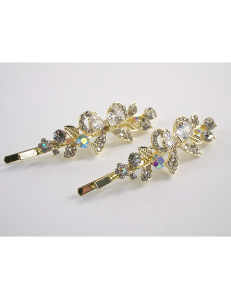 Wsuwka do włosów KOKARDA z kryształkami 2 szt. Lolita Akcesoria CRYSTAL