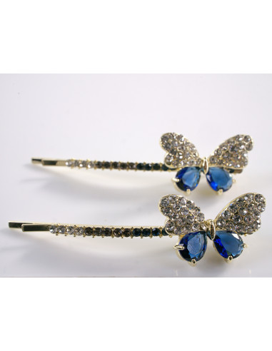 Wsuwka do włosów MOTYLKI z kryształkami 2 szt....