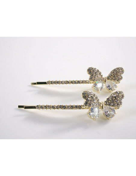 Wsuwka do włosów MOTYLKI z kryształkami 2 szt. Lolita Akcesoria CRYSTAL