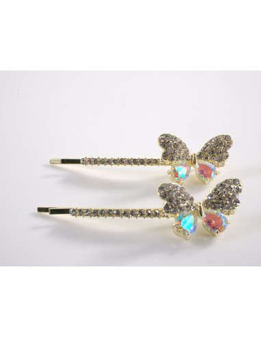 Wsuwka do włosów MOTYLKI z kryształkami 2 szt....