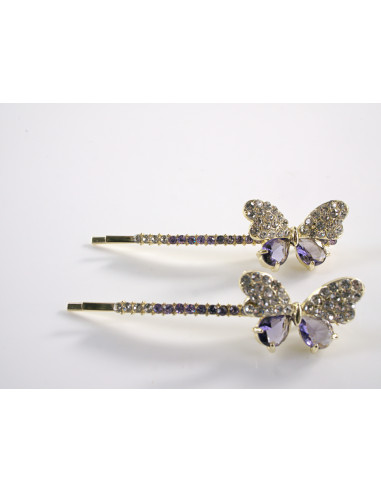 Wsuwka do włosów MOTYLKI z kryształkami 2 szt....