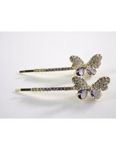 Wsuwka do włosów MOTYLKI z kryształkami 2 szt. Lolita... 2