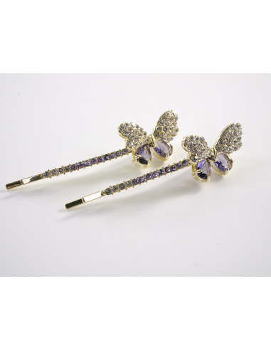 Wsuwka do włosów MOTYLKI z kryształkami 2 szt....