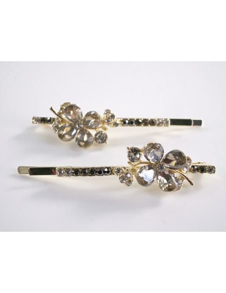 Wsuwka do włosów z KONICZYNA z kryształkami 2 szt. Lolita Akcesoria TAUPE