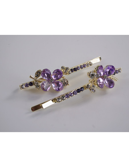Wsuwka do włosów KONICZYNA z kryształkami 2 szt. Lolita Akcesoria FIOLETOWY