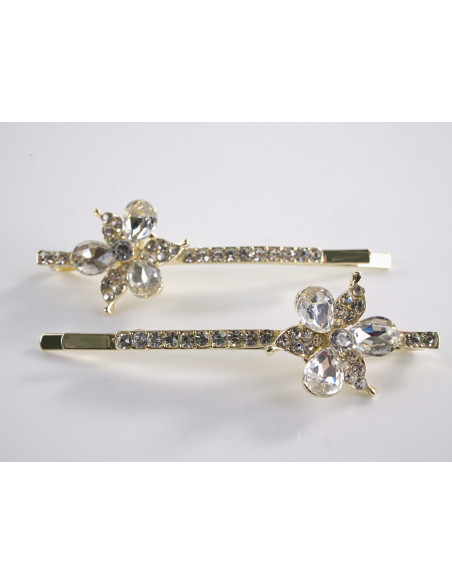 Wsuwka do włosów KWIATEK z kryształkami 2 szt. Lolita Akcesoria CRYSTAL