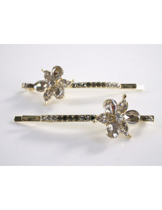 Wsuwka do włosów z KWIATEK z kryształkami 2 szt. Lolita...