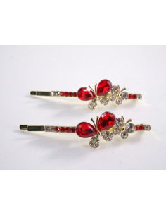 Wsuwka do włosów MOTYLEK z kryształkami 2 szt. Lolita...