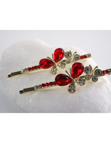 Wsuwka do włosów MOTYLEK z kryształkami 2 szt....