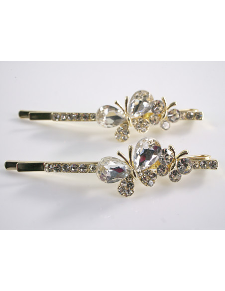 Wsuwka do włosów MOTYLEK z kryształkami 2 szt. Lolita Akcesoria CRYSTAL