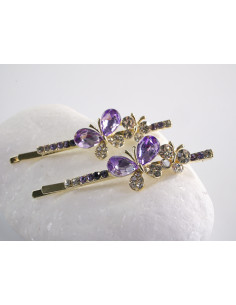 Wsuwka do włosów MOTYLEK z kryształkami 2 szt. Lolita... 2