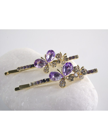 Wsuwka do włosów MOTYLEK z kryształkami 2 szt....