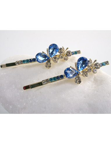 Wsuwka do włosów MOTYLEK z kryształkami 2 szt....