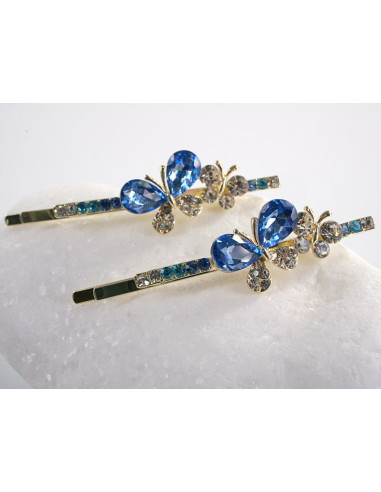 Wsuwka do włosów MOTYLEK z kryształkami 2 szt....