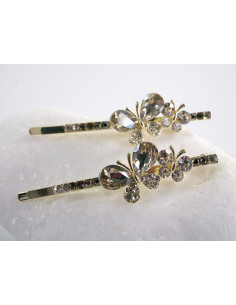 Wsuwka do włosów MOTYLEK z kryształkami 2 szt. Lolita... 2