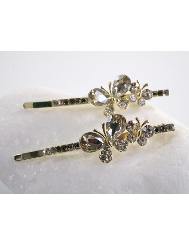 Wsuwka do włosów MOTYLEK z kryształkami 2 szt....