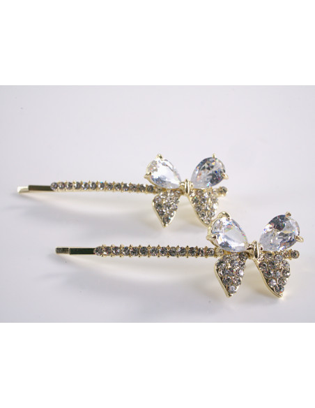 Wsuwka do włosów MOTYLEK z kryształkami 2 szt. Lolita Akcesoria CRYSTAL