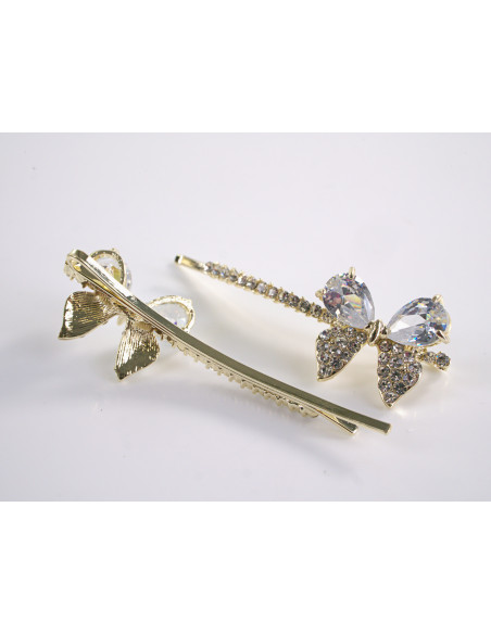 Wsuwka do włosów MOTYLEK z kryształkami 2 szt. Lolita Akcesoria CRYSTAL