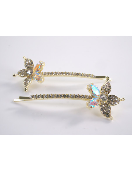 Wsuwka do włosów KWIATEK z kryształkami 2 szt. Lolita Akcesoria CRYSTAL AB