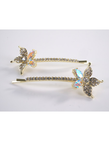 Wsuwka do włosów KWIATEK z kryształkami 2 szt. Lolita Akcesoria CRYSTAL AB