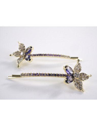 Wsuwka do włosów KWIATEK z kryształkami 2 szt....