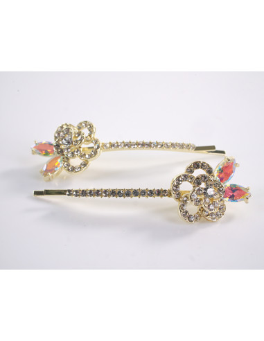 Wsuwka do włosów RÓŻYCZKI z kryształkami 2 szt....