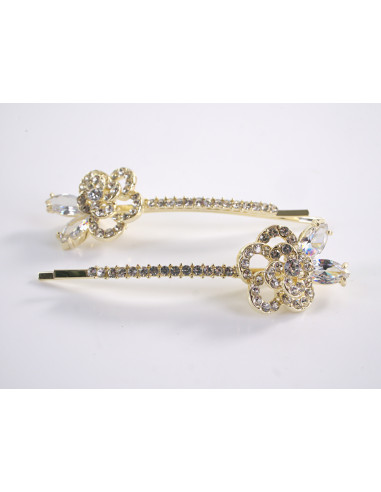 Wsuwka do włosów RÓŻYCZKI z kryształkami 2 szt....