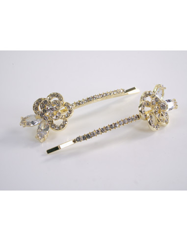 Wsuwka do włosów RÓŻYCZKI z kryształkami 2 szt....