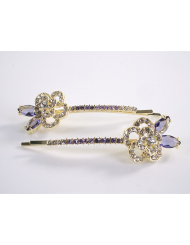 Wsuwka do włosów RÓŻYCZKI z kryształkami 2 szt....