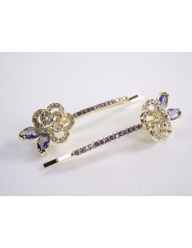 Wsuwka do włosów RÓŻYCZKI z kryształkami 2 szt....