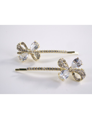 Wsuwka do włosów KOKARDKI z kryształkami 2 szt....