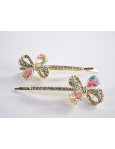 Wsuwka do włosów KOKARDKI z kryształkami 2 szt. Lolita...