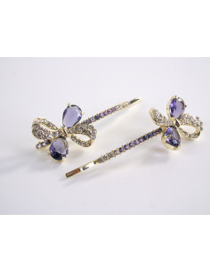 Wsuwka do włosów KOKARDKI z kryształkami 2 szt. Lolita... 2