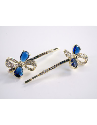 Wsuwka do włosów KOKARDKI z kryształkami 2 szt....