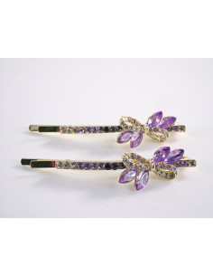 Wsuwka do włosów KOKARDKI z kryształkami 2 szt. Lolita...