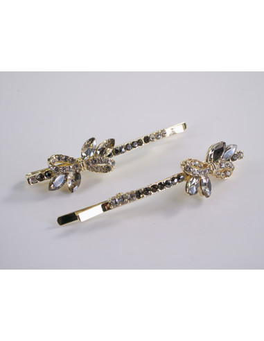 Wsuwka do włosów KOKARDKI z kryształkami 2 szt....