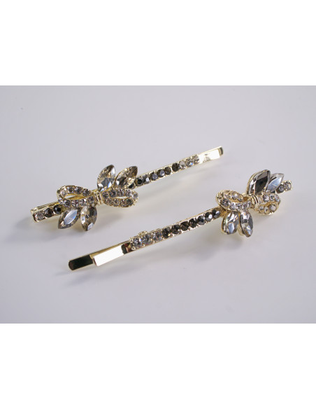 Wsuwka do włosów KOKARDKI z kryształkami 2 szt. Lolita Akcesoria CRYSTAL