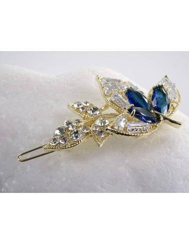 SPINKA  do włosów LIŚĆ LISTEK Z KRYSZTAŁKAMI...