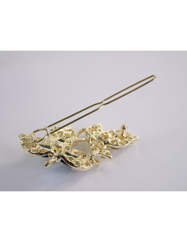 SPINKA  do włosów LIŚĆ LISTEK Z KRYSZTAŁKAMI...