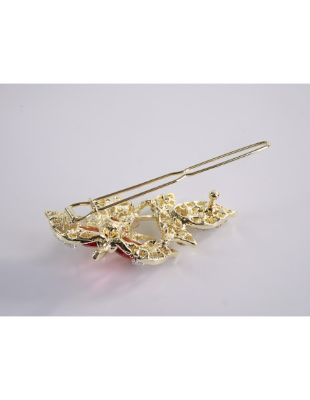 SPINKA  do włosów LIŚĆ LISTEK Z KRYSZTAŁKAMI  Lolita Akcesoria RÓŻOWY