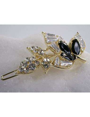 SPINKA  do włosów LIŚĆ LISTEK Z KRYSZTAŁKAMI...