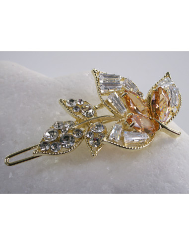 SPINKA  do włosów LIŚĆ LISTEK Z KRYSZTAŁKAMI...