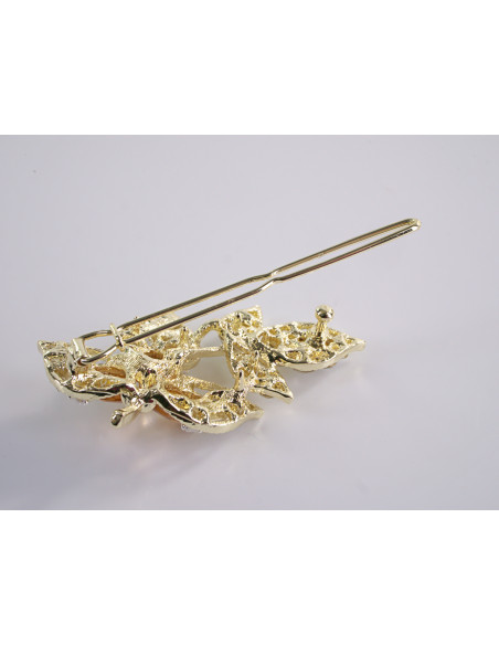 SPINKA  do włosów LIŚĆ LISTEK Z KRYSZTAŁKAMI  Lolita Akcesoria MIODOWY