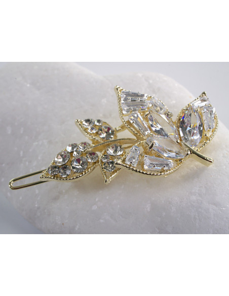 SPINKA  do włosów LIŚĆ LISTEK Z KRYSZTAŁKAMI  Lolita Akcesoria CRYSTAL