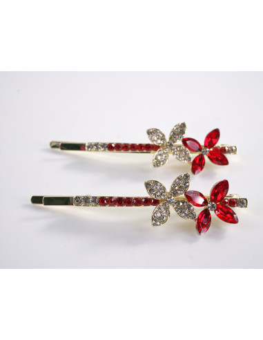 Wsuwka do włosów  KWIATKI z kryształkami 2 szt....