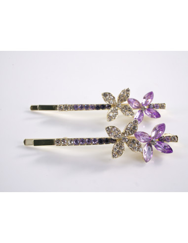 Wsuwka do włosów KWIATEK z kryształkami 2 szt....