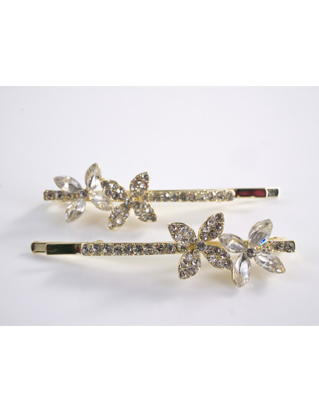 Wsuwka do włosów  KWIATKI z kryształkami 2 szt. Lolita Akcesoria CRYSTAL