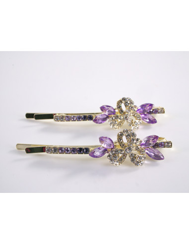 Wsuwka do włosów  KWIATKI z kryształkami 2 szt....