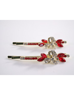 Wsuwka do włosów  KWIATKI z kryształkami 2 szt. Lolita...